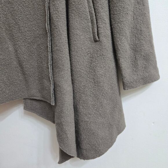 Garnet Hill Women Lagenlook Minimal Boiled Wool Asymmetrical Drape Wrap Coat 10P - Picture 3 of 12